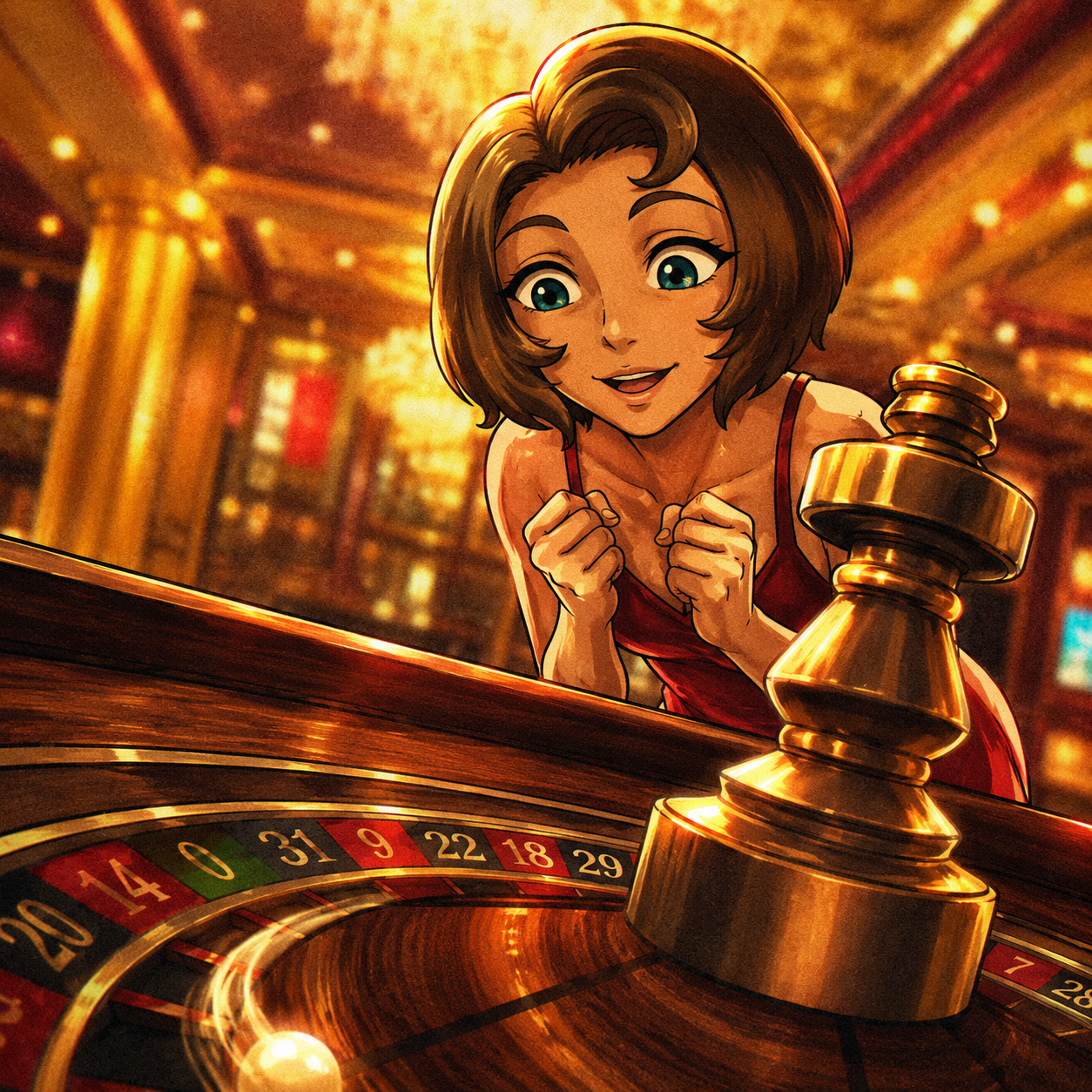Degens Casino roulette wheel